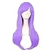 MapofBeauty 28 Inch/70cm Women Side Bangs Long Curly Hair Cosplay Wig (Light Purple)