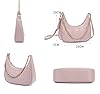 David Jones - Damen Kleine Umhängetasche - Frau Kette Schultertasche PU Leder - Handtasche Kettenhenkel Crossbody Bag - Trendy Tasche Mode Abendtasche Kettentasche Pochette Clutch Party - Rosa #5
