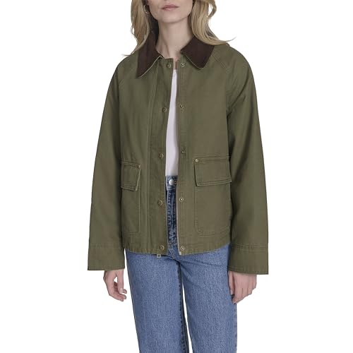 Levi's Women's Short Cotton Barn Jacket, Olive, Medium