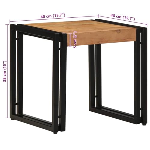 Table basse en bois d'acacia massif avec compartiment - 4