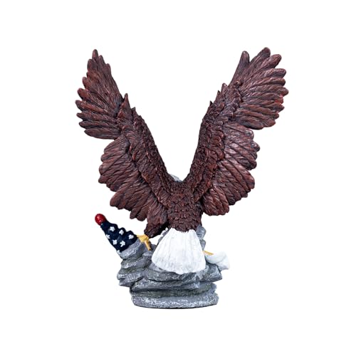 Estatua decorativa de águila calva con bandera de EE.UU. miniatura 3