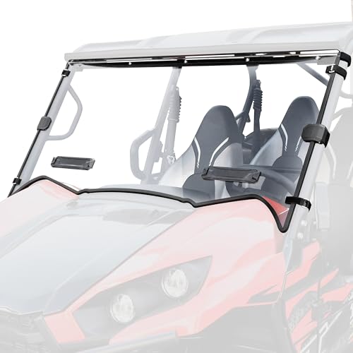 SAUTVS Full Windshield for Kawasaki Teryx Teryx4, Clear Dustproof Durable Hard Coat Poly Vented Front Full Windshield for Kawasaki Teryx 800 / Teryx4 800 2016-2025 Accessories -  YJLAMP, ZP-YJ-031011-005