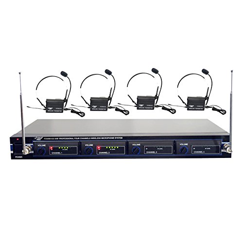 Pyle pdwm4400 rack monteren 4 microfoons wireless headset systeem pdw-m4400