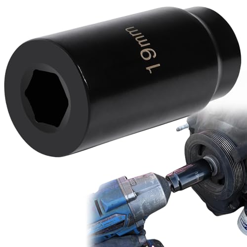 Harmonic Balancer Socket Tool 77080 for Honda 19mm Crank Bolt Socket, 3 Times Momentum Power of Standard Impact Sockets, Deep Counter-Weighted Design Increased Torque