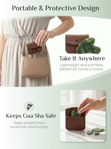 Image of Rena Chris Gua Sha Facial Tools, Xiuyan Jade Guasha Tool for Acupuncture, Manual Massage Tool for Jawline Sculpting and Puffiness Reducing, Gua Sha Facial Massage Tool, Skin-Care Gift (Dark Green)