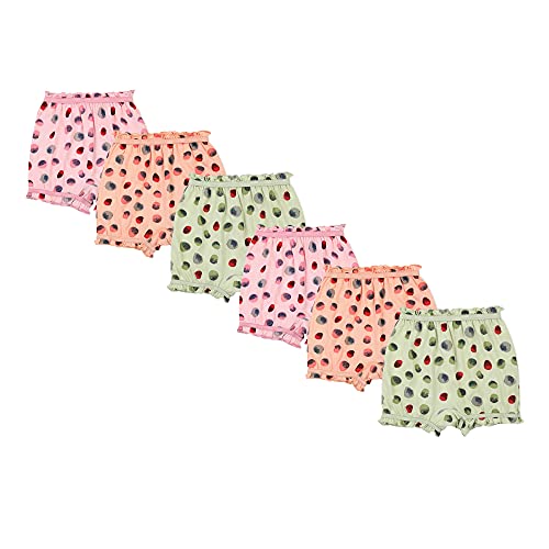 Image of Red Rose Kids Girls Cotton Printed Bloomer Pack of 6-Assorted