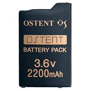 OSTENT High Capacity Quality Real 2200mAh 3.6V Lithium Ion Li-ion Polymer Rechargeable Battery Pack Replacement Upgraded Version for Sony PSP 1000 PSP-280 Console Video Games