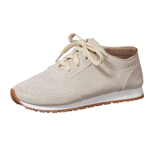 SRTUMEY Zapatillas Pronador Mujer Zapatos Deportivos de Tela de Color Sólido para Mujer Primavera y Otoño Invierno Zapatos Deportivos Casuales para Mujer Zapatos Deportivos con Punta