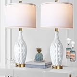 Vpazg Table Lamp Set of 2, 3-way Dimmable Touch Control Gold Bedside Lamps with USB ports, 27inch Ta