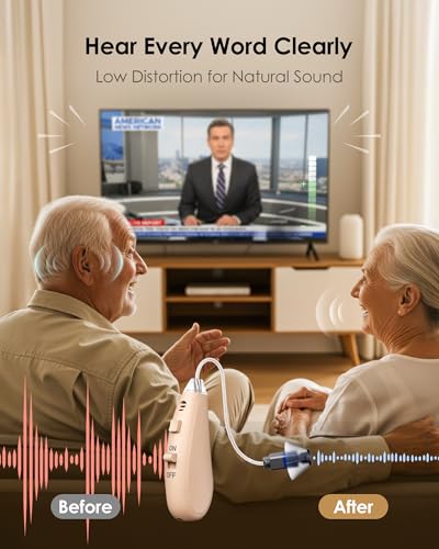 Image of Karthus Hearing Aids, Rechargeable Hearing Aids for Seniors with Hearing Loss, Noise Cancelling & Clear Sound for Conversations & TV, Easy One-Button Control, No App Needed, 100H Battery, Black