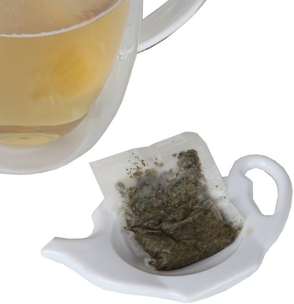 Miniatura 2 de Home-X Juego de 4 soportes para bolsas de té, reposo para infusor de té, posavasos para fiesta de té, accesorios de barra de café y soporte para