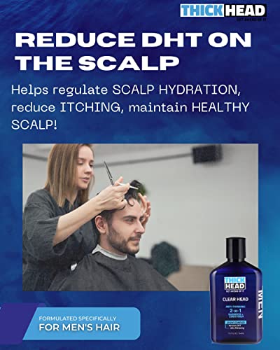 Thick Head Clear Head Anti-Thinning 2 In 1 Shampoo And Conditioner For Men Ultra Thickening Formula For Thicker Fuller Hair - Free Of Sulfates, Parabens, And Dyes - 11.7 Fl Oz #TOP3