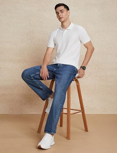 Image of Amazon Brand - Symbol Men's Cotton Rich Textured Polo Tshirts | Collar Plain Tshirts | Half Sleeves - Regular Fit (Available in Plus Sizes)