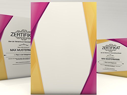 Certificat Affichage de papier, 10 feuilles de papier pour diplôme DIN A4, 190 g/m² Cover