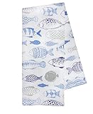 INDIA OVERSEAS Under The Sea Themed Dish Towels, Set of 2 (Fishy in The Deep Blue Sea)