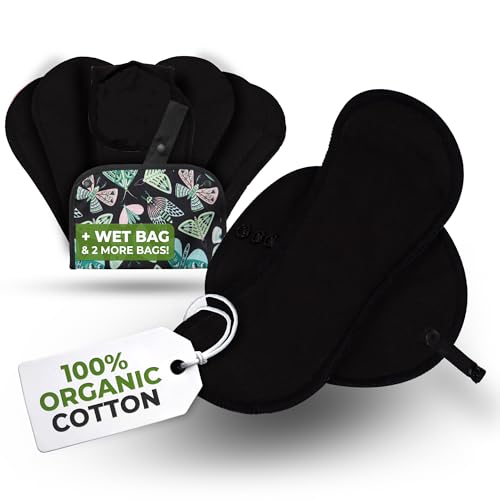 Image of Organic Cotton Reusable Panty Liners for Women & Teens (Small 7-Pack) - 100% Breathable & High-Temp Washable Cloth Panty Liners for Vaginal Discharge only - Gentle on Skin, Stay Fresh & Dry Daily