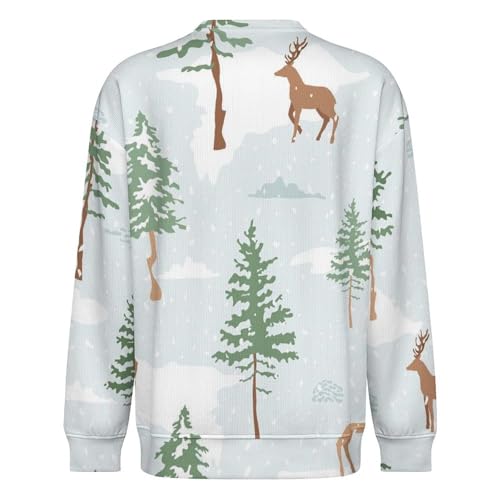 MoBlinko Mens Sweater Watercolor Forest Trees Sweaters for Men Crew Neck Sweater for Men Lightweight Pullover3