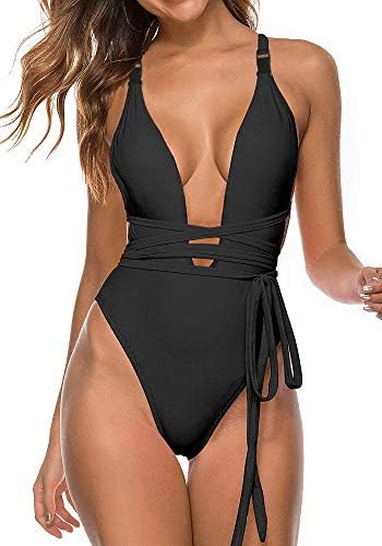 Syvent Women's Sexy Colorful One-Piece or Two-Piece Bikini Swimsuits Underwear with Cover Up (XL, P19)