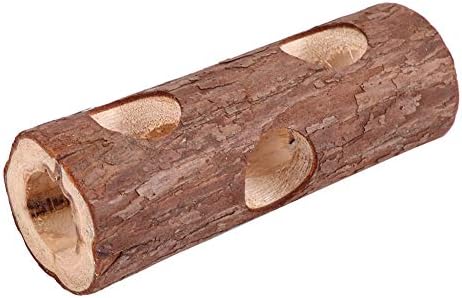 GOTOTOP Túnel de Madera para hámster, Tubo de Ejercicio de Animales Naturales, pequeños Juguetes para Masticar, Bosque, Tronco de árbol Hueco para Conejo, hurón, ratón, Conejillo de Indias(S)