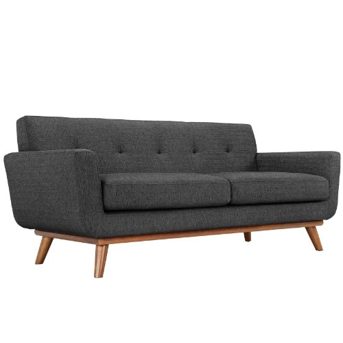 Sillón Moderno Tapizado Tela Gris miniatura 4