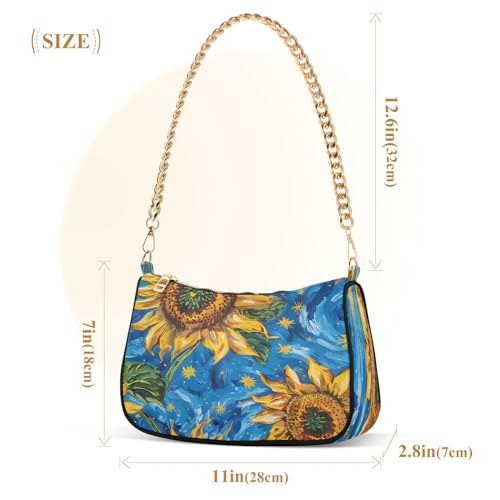 Image of Shoulder Bags for Women Flower Floral Hobo Tote Handbag Small Clutch Purse with Zipper Closure