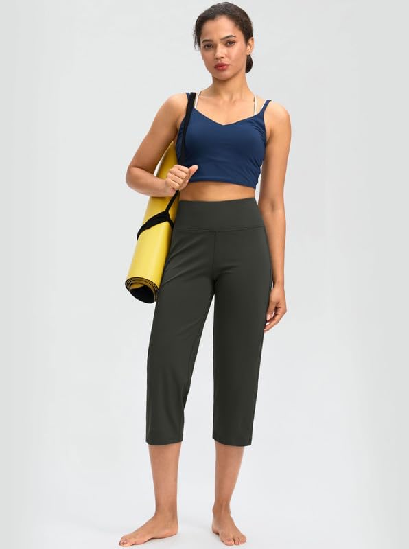 G Gradual Capri Pants for Women High Waist Workout Yoga Pants with Pockets Tummy Control Leggings Crop Straight - Image 3