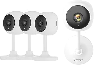 4pcs Security Camera, 1080P HD Indoor WiFi Camera with Motion Detection, Two-Way Audio, Night Vision, Cloud & SD Card Storage, Pet & Baby Monitor Compatible with Alexa & Google Home
