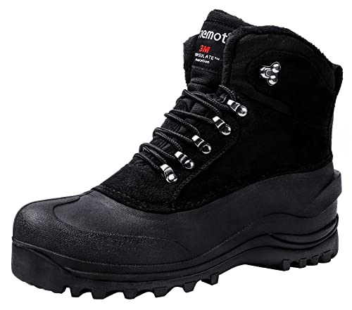 Image of riemot Men's Women's Winter Boots Waterproof Insulated Snow Shoes for Outdoor Walking Warm Lightweight Anti-Slip Ankle Boots