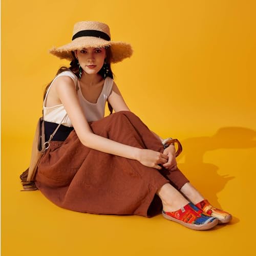 Image of UIN Slipper Woman Travel Art Painted Shoes Wide Toe Casual Home Slip On Mules Malaga