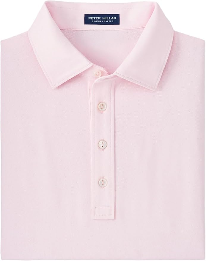 PETER MILLAR Men's Soul Performance Mesh Polo, Misty Pink, XXL