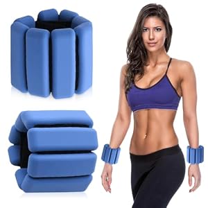 Pols- en enkelgewichten, verstelbare polsgewichten, set van 2 (0,45 kg) verstelbare gewichten, siliconen armbanden voor vrouwen en mannen, workouts, voor wandelen, yoga, pilates (blauw)