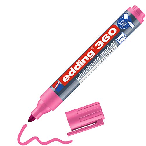edding 360 Marqueur pour tableaux blancs - rose - 1 stylo - pointe ronde 1,5-3 mm - feutre effaçable - pour tableaux blanc, magnétique, mémo et chevalet de conférence - sketchnotes Cover