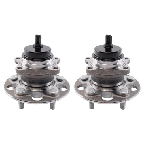 Image of TRQ Rear Driver and Passenger Side Wheel Bearing & Hub Assembly Set 2 Piece for 2019-2023 Toyota RAV4 FWD Japan Built Models 1st VIN Digit J 2020-2023 Camry FWD