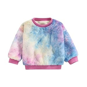 Yumeng Peuter Baby Meisjes Jongens Sweatshirt Lange Mouwen Pluche Pullover Tops Herfst Winter Kleding (Multi-Color A, 4…