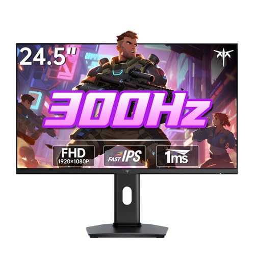 Image of KTC 24.5 Inch 300Hz Gaming Monitor, FHD 1080P 240Hz Fast IPS Monitor, HDR, FreeSync, DisplayPort x1 HDMI x2, 119% sRGB, Height /Pivot /Tilt Adjustment, VESA Support, H25Y7