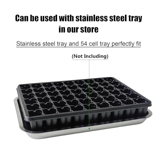 RooTrimmer 54 Cell Seed Starter Trays, 2.8" Deep Plug Tray Seedling for TD377 Nursery Tray, Super Thick Reusable Trays for Easy Transplantation (11.14inch ×14.6 inch, 5-Pack) - Image 4