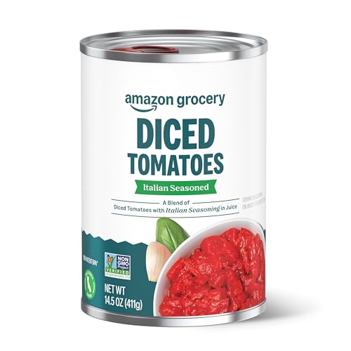 Amazon Grocery, Italian Seasoned Diced Tomatoes, 14.5 Oz (Previously Amazon Fresh, Packaging May Vary)