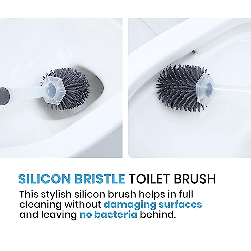 ToiletBuddies Toilet Brush & Plunger Set - Toilet Bowl Brush and Holder, Refillable Liquid Dispenser Brush - 2 in 1 Silicone Toilet Brush & Plunger Set for Bathroom by ToiletBuddies - Used condition - Image 9