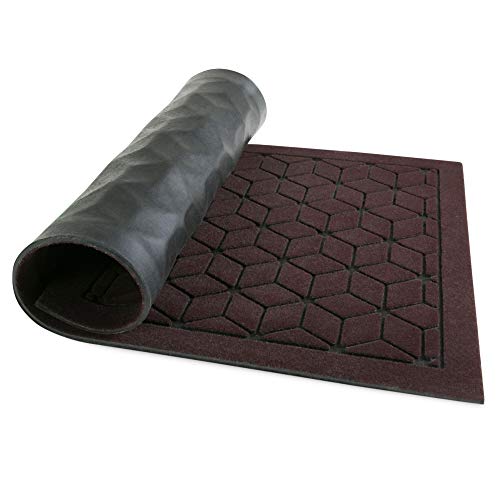 Ninamar Rubber Door Mat (29.5” X 17.5”) - Durable Non-Slip Indoor/Outdoor Entry Rug Made From 100% Natural Rubber - Traps Liquid & Debris - Keep Home Entrance Clean - Coffee One Size, 54273 #TOP17