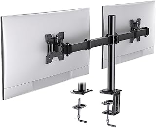 HUANUO 13"-27" Podwójny montaż monitora, w pełni regulowany dla dwóch ekranów LED LCD, 2 opcje montażu, VESA 75/100