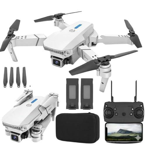 White Drone with 4K Camera, RC Quadcopter with Foldable Camera FPV Drone Live Transmission with 2 Batteries Long Flight Time Headless Start and Landing for Kids Beginners-image-41