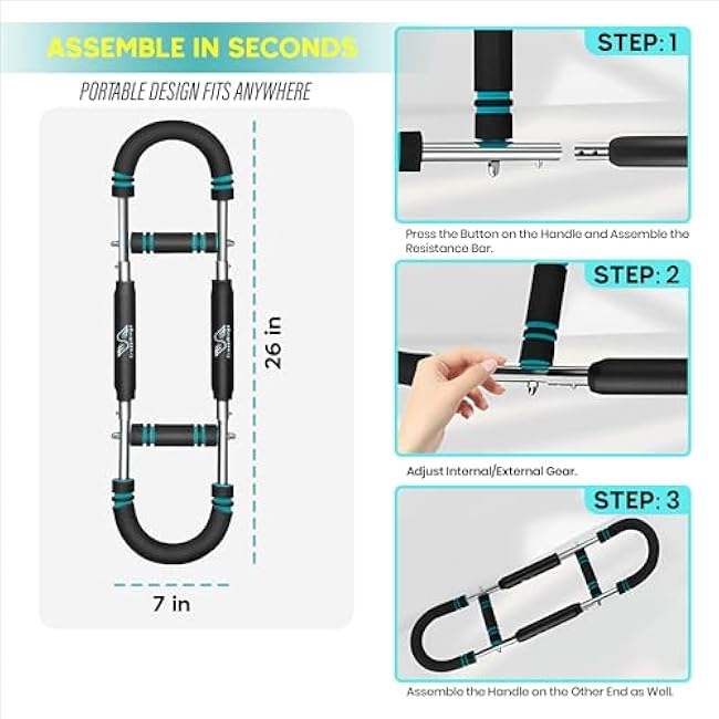 Twister Arm Trainer for Men & Women, Adjustable 6 Gears (40-100Lbs), Twister Arm Chest Exerciser, Forearm Strengthener Portable Detachable Chest Workout Equipment for Home & Gym