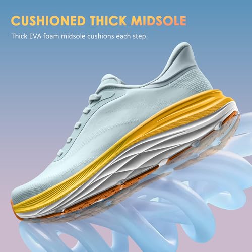 Vilanva Women's Walking Shoes Cushion Running Tennis Shoes Non-Slip Comfortable Workout Gym Sports Athletic Fashion Sneakers Light Blue - image 3