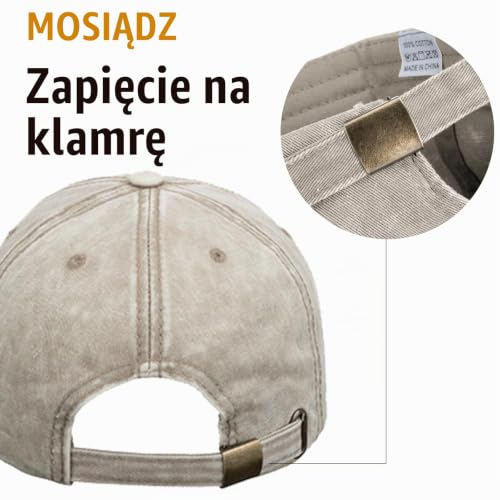 EDOTON Czapka z daszkiem dla kobiet klasyczna regulowana czapka planit na zewnątrz czapki baseballowe sportowe czapki dla kobiet, A – beżowy, Rozmiar uniwersalny