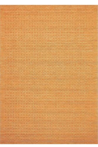 BHADOHI RUGS COLLECTION Rectangular Orange Colour, Filled Small Squares Fully Loop Tufted Area Rug, 2 CM Loop-Pile. for- Bedroom, Hallway, Kitchen, Dinningroom, Livingroom, ect. in Different Sizes.