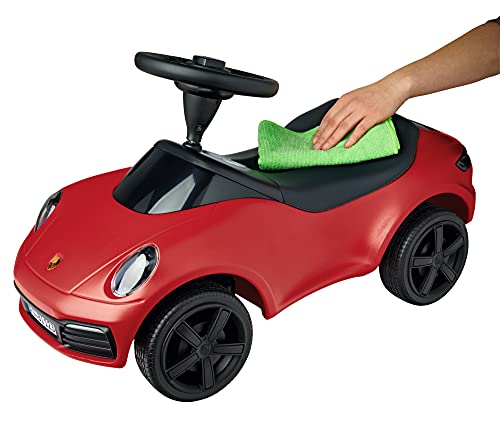 BIG Spielwarenfabrik - Baby Porsche 911 - Designt von den Porsche Design Studios, mit Breiten Flüsterreifen und griffigem Lenkrad, Rutscher Auto, für Kinder ab 18 Monaten, Rot, 800056353