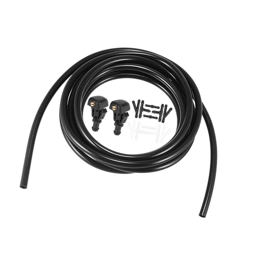 TUCKBOLD Front Windshield Washer Hose Kit Fit for Ford F150 with 3 Meter Washer Fluid Hose 12 Pcs Hose Connectors - Pack of 15 Black Automotive Parts