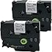 NEOUZA 2PK Compatible For Brother P-Touch Laminated Tze Tz Label Tape Cartridge 18mm (TZ-241 TZe-241 Black on White)
