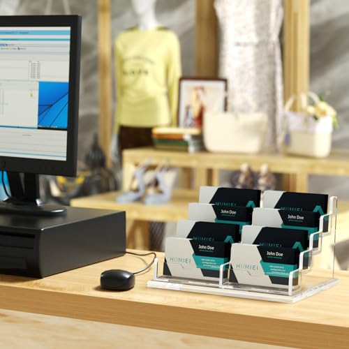 HIIMIEI Acrylic Business Card Display, Multiple Card Holder for Office, Home, Restaurant - 8 Slot, 4 Tier by HIIMIEI - Used condition - Image 4