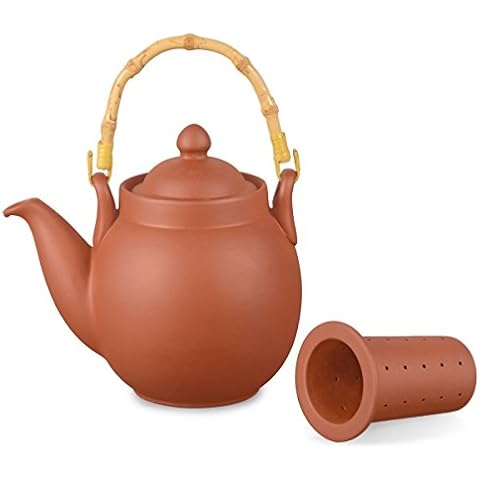Tetera de Arcilla Aricola con Colador de Bambú Cover